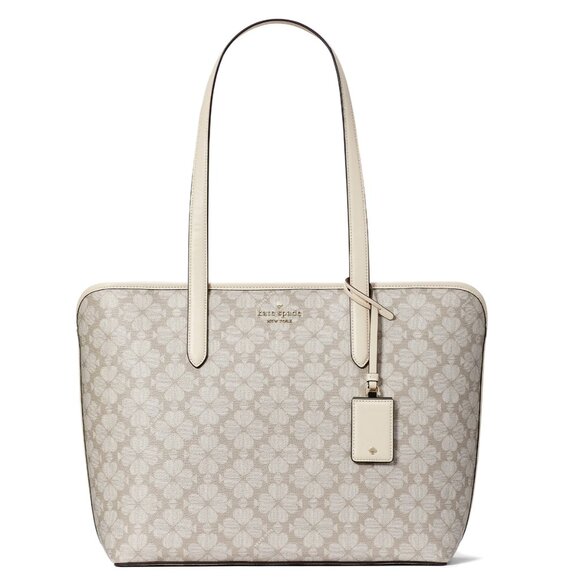 New Kate Spade Spade Flower Large Tote Dark Beige Multi